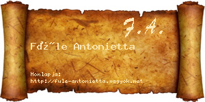 Füle Antonietta névjegykártya